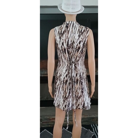 Women's Summer Dress 100% Linen Tunic Resort Cruise Chic Beachy Boho Size 4 Tan - Picture 12 of 16